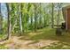 Spacious backyard featuring tall trees, lush greenery, and a well-maintained lawn at 618 Buchanan Hwy, Dallas, GA 30157