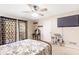 Bright bedroom featuring modern décor, a ceiling fan, and neutral color scheme at 7840 Highway 101, Rockmart, GA 30153