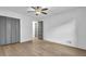 Wood floor bedroom with closet and new, neutral paint at 3182 Wakefield Dr, Decatur, GA 30034