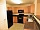 Functional kitchen with black appliances and plenty of cabinet space at 615 Magnolia Gardens Walk, Mcdonough, GA 30253