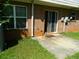 Rear patio space with sliding glass door at 615 Magnolia Gardens Walk, Mcdonough, GA 30253
