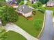Aerial view displaying lush backyard, mature trees, and the home's setting within the neighborhood at 1364 Gulfport Run, Grayson, GA 30017