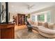 Living room with bay window and built in bookshelf at 4111 Mcclatchey Ne Cir, Atlanta, GA 30342