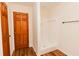 Bathroom with walk-in shower and wood-look floors at 3572 Stone Ridge Trl, Douglasville, GA 30134