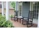 Inviting front porch featuring rocking chairs, creating a cozy outdoor seating area, next to bright windows at 4877 Registry Nw Ln, Kennesaw, GA 30152
