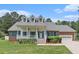 Charming brick home with a large front porch and blue shutters, complemented by a well-manicured lawn and mature trees at 2949 Lake Spivey Pkwy, Jonesboro, GA 30236