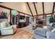 Comfortable living room with wood floors, vaulted ceiling, and fireplace at 3635 Norwich Dr, Tucker, GA 30084