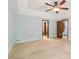 Main bedroom featuring tile floors, a ceiling fan and a closet at 5250 Aubrey Ln, Cumming, GA 30028