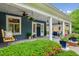 Charming front porch with a swing, seating, and vibrant landscaping at 933 N Highland Ne Ave, Atlanta, GA 30306