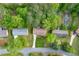 Aerial view showing the property's layout, landscaping, and neighborhood setting at 1773 Kimberly Sw Dr, Marietta, GA 30008