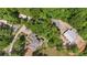 Overview of property with manicured lawns, outbuilding and a winding drive, all surrounded by lush trees at 922 Florence Rd, Douglasville, GA 30134