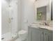 Bathroom showcases modern fixtures, marble countertops, and sleek walk-in shower at 1026 Reeder Cir, Atlanta, GA 30306