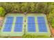 Aerial shot of community tennis courts surrounded by lush trees, perfect for active living and recreation at 162 Greenbrier Way, Canton, GA 30114