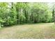 Large backyard with lush green grass surrounded by mature trees at 4065 Maxanne Nw Dr, Kennesaw, GA 30144
