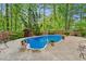 Beautiful backyard pool surrounded by lush greenery and a wooden fence at 1824 Mallard Lake Dr, Marietta, GA 30068