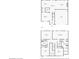 Floor plan featuring the home's first and second stories, with layout of bedrooms, kitchen, garage, and bathrooms at 120 Park Village Dr, Canton, GA 30114
