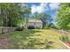 Large grassy backyard with mature trees and a wooden privacy fence at 745 Beaver Pond Trl, Fairburn, GA 30213