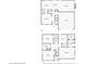 Detailed floor plan showcasing the layout of a two-story house, including a kitchen, living room, and bedrooms at 745 Beaver Pond Trl, Fairburn, GA 30213