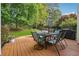 Outdoor dining set on a wooden deck, perfect for entertaining with a grill nearby at 431 Shore Dr, Suwanee, GA 30024