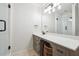 Bright bathroom with a vanity, modern fixtures, and a glass shower at 431 Shore Dr, Suwanee, GA 30024