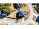 An aerial view showcases a single-Gathering home nestled within a tranquil, well-manicured neighborhood at 5447 Stirrup Way, Powder Springs, GA 30127