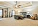 Bright main bedroom featuring a tray ceiling and ample space at 5447 Stirrup Way, Powder Springs, GA 30127