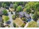 Stunning aerial view of a beautiful estate, showcasing the pool, lush landscaping, and elegant architecture at 225 Farmbrooke Ct, Sandy Springs, GA 30350