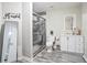 Modern bathroom with glass enclosed shower, sleek vanity, and stylish fixtures at 2507 Fairweather Se Ct, Conyers, GA 30013