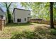 Backyard with a grassy area, a wooden fence, and the back exterior of the home at 210 Locust Ne St, Atlanta, GA 30317