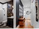 Unique hallway featuring a stylish bathroom, artistic decor, and hardwood floors, blending modern design at 210 Locust Ne St, Atlanta, GA 30317
