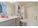 Bathroom featuring shower/tub combo at 230 Wild Barley Way, Loganville, GA 30052