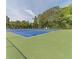 Well-maintained tennis courts with a pristine blue surface, surrounded by lush greenery at 230 Wild Barley Way, Loganville, GA 30052