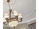 Dining room chandelier featuring a decorative ceiling medallion and recessed lighting at 5010 Heardmont Trace Rd, Cumming, GA 30028