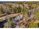 Aerial view displays a lovely residence surrounded by verdant trees and a peaceful, secluded atmosphere at 5035 Villa Rica Hwy, Dallas, GA 30157