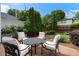 Lush backyard featuring patio seating and a garden at 215 Scott Xing, Roswell, GA 30076