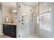 Bathroom featuring a glass shower and modern vanity at 215 Scott Xing, Roswell, GA 30076