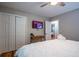 Relaxing bedroom with a comfortable bed, closet, and ensuite bathroom at 111 John Christopher Dr, Alpharetta, GA 30009