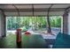 Entertaining space with open garage door and wooded view at 111 John Christopher Dr, Alpharetta, GA 30009