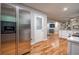 Open-concept kitchen with stainless steel refrigerator and ample counter space at 111 John Christopher Dr, Alpharetta, GA 30009
