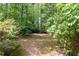 A view of the backyard surrounded by beautiful, mature trees offering privacy and a natural setting at 174 Cannon Pl, Dallas, GA 30157