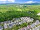 An aerial view shows the community bordered by large expanses of mature trees at 3940 Village Estates Ct, Cumming, GA 30040