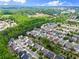 An aerial view showcasing the community's location nestled amongst mature trees and greenery at 3940 Village Estates Ct, Cumming, GA 30040