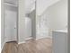 Modern bathroom featuring a shower, large soaking tub, and neutral color palette at 4087 Rosebud Park Dr, Snellville, GA 30039