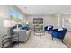 Bright living room with modern furniture, plush rug, and large window overlooking the landscape at 4087 Rosebud Park Dr, Snellville, GA 30039