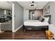 Well-appointed bedroom featuring a comfortable bed and a sliding barn door at 215 Piedmont # 1804, Atlanta, GA 30308