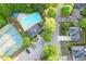 Aerial view of a community pool and tennis courts at 3145 Maple Terrace Drive, Suwanee, GA 30024