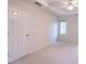 Bedroom with carpet and trey ceiling featuring a ceiling fan and natural light from a single window at 3145 Maple Terrace Drive, Suwanee, GA 30024