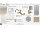Elegant powder room design highlighting a brass faucet, sconces, and caramel bianco marble countertop at 11821 Serenbe Ln, Chattahoochee Hills, GA 30268