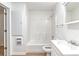 Clean bathroom features a shower-tub combination and single sink vanity at 2869 Hickory Run Cir, Duluth, GA 30096