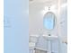 Powder room featuring a pedestal sink, tile flooring, and a decorative mirror at 2869 Hickory Run Cir, Duluth, GA 30096